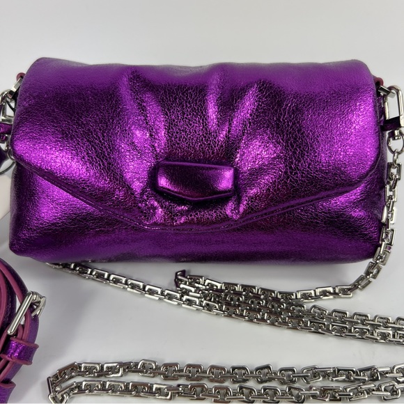 ZARA Purple Metallic Effect Chain Crossbody Bag NWT - Picture 2 of 15